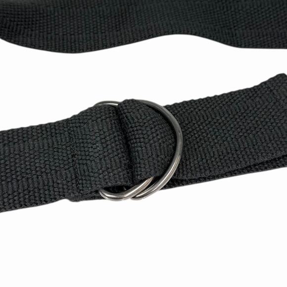 Men’s Canvas Web Belt Double D-Ring Buckle Up to 34” Black 41.5x1.75 - Picture 4 of 5